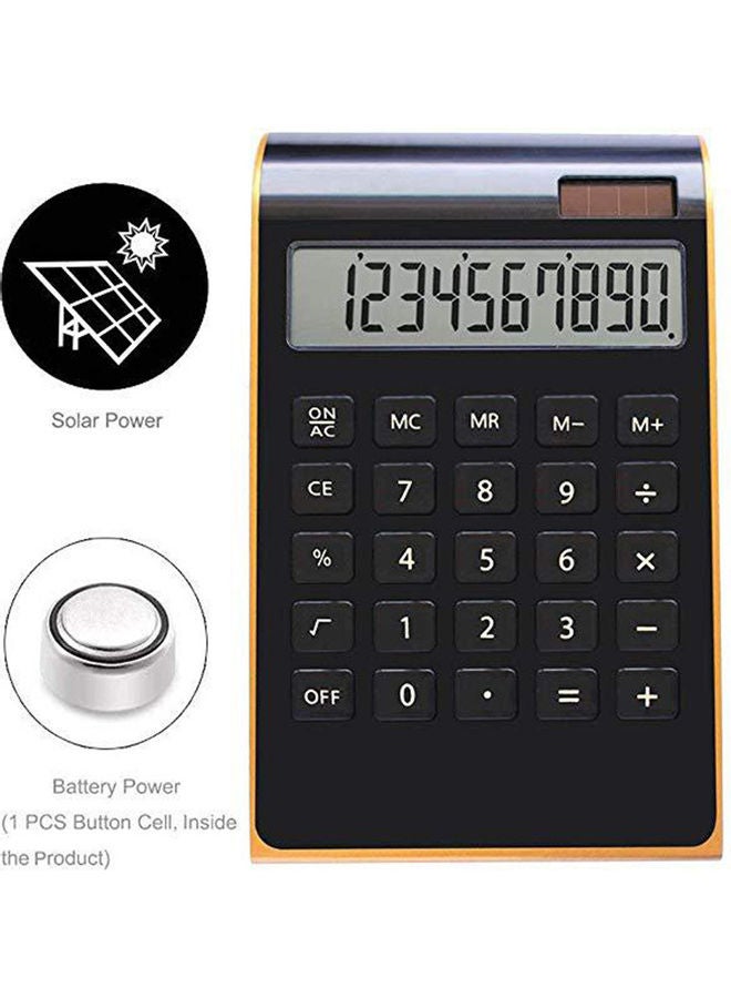 Generic Ultra-thin 10 Digits Large LCD Display Calculator Black/Gold  - Image 4