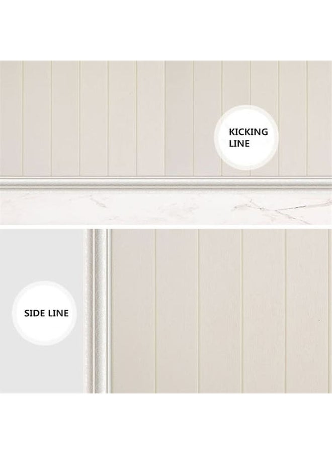 ملصق جداري بتصميم لشريط حافّة ثلاثي الأبعاد أبيض 230x10x1.2سم - Image 2