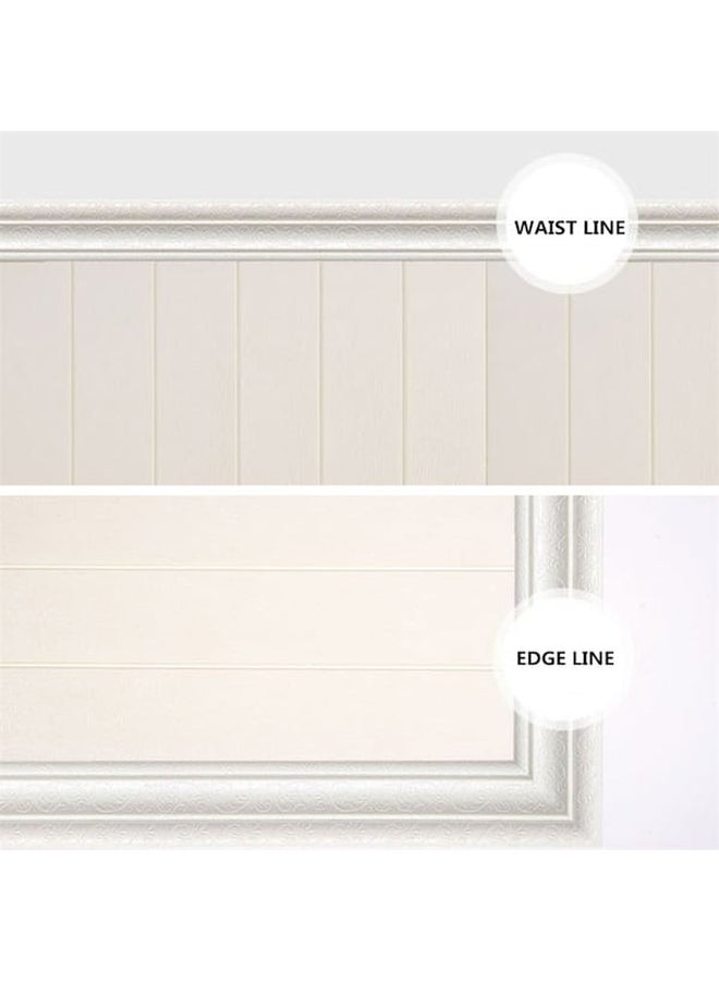 ملصق جداري بتصميم لشريط حافّة ثلاثي الأبعاد أبيض 230x10x1.2سم - Image 3