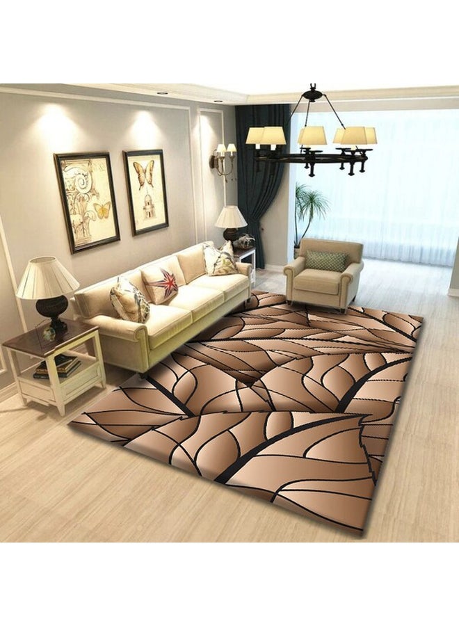 3D Print Rug Synthetic Fibre Brown 140 x 200cm  - Image 2