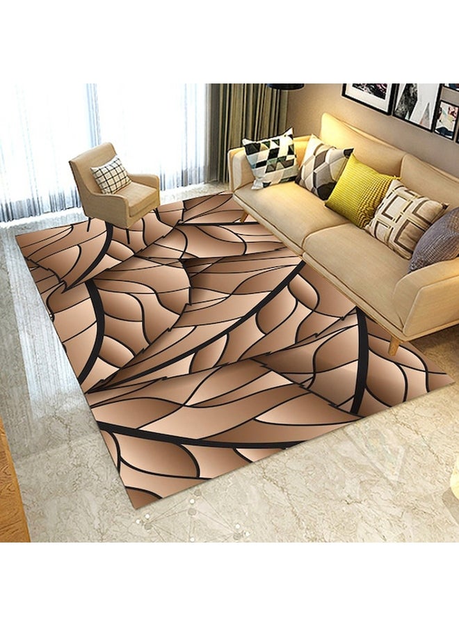 3D Print Rug Synthetic Fibre Brown 140 x 200cm  - Image 3