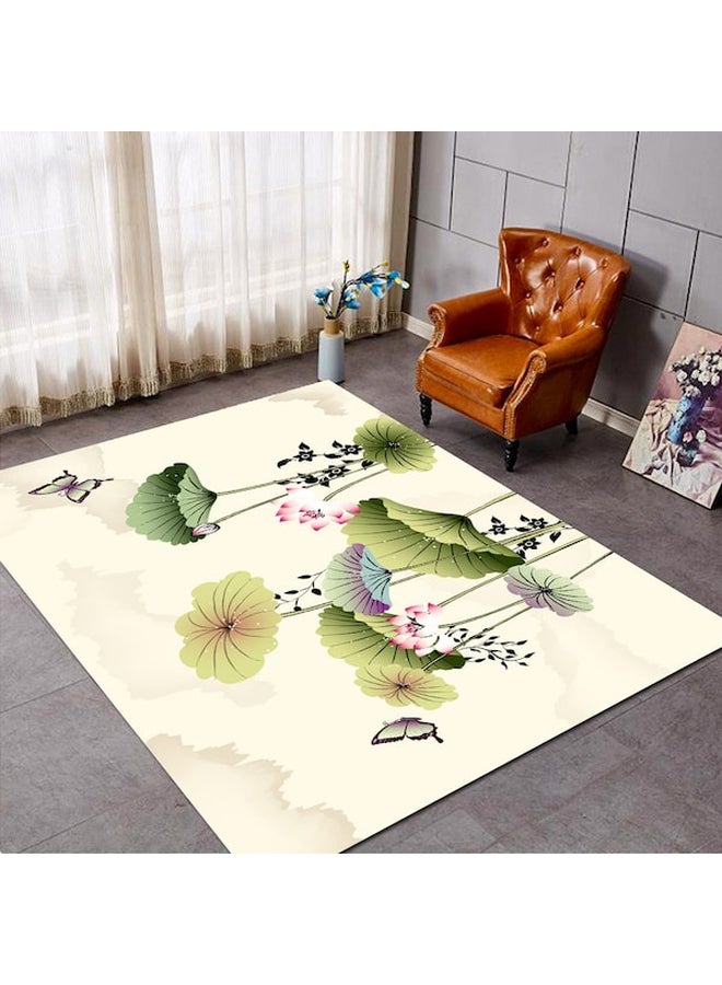 Lotus Print Living Room Bedside Floor Mat Multicolour 80 x 180cm - Image 5