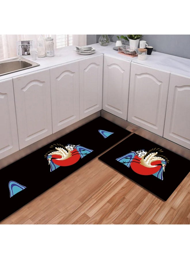 Colour Block Anti-Slip Carpet Multicolour 40 x 120cm - Image 1