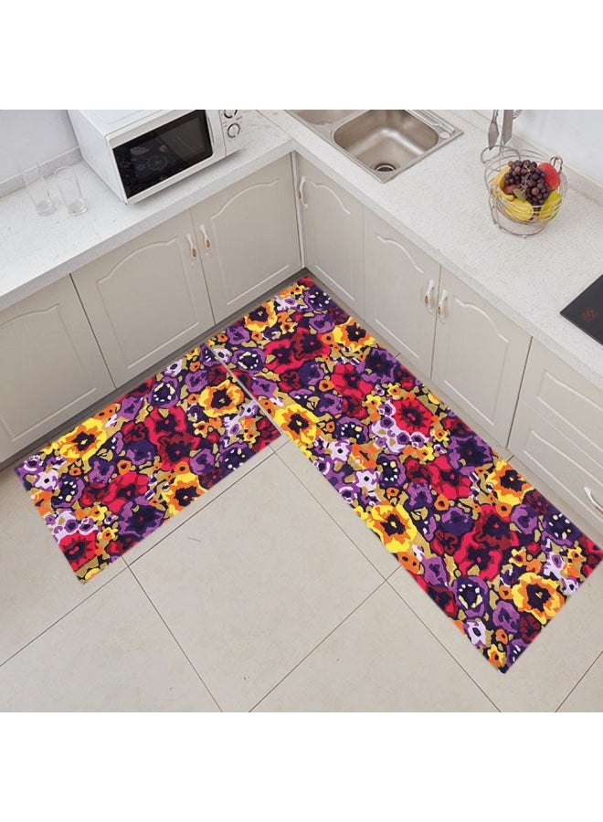Modern Simple Rectangle Kitchen Floor Soft Rug Multicolour 40 x 120cm - Image 1