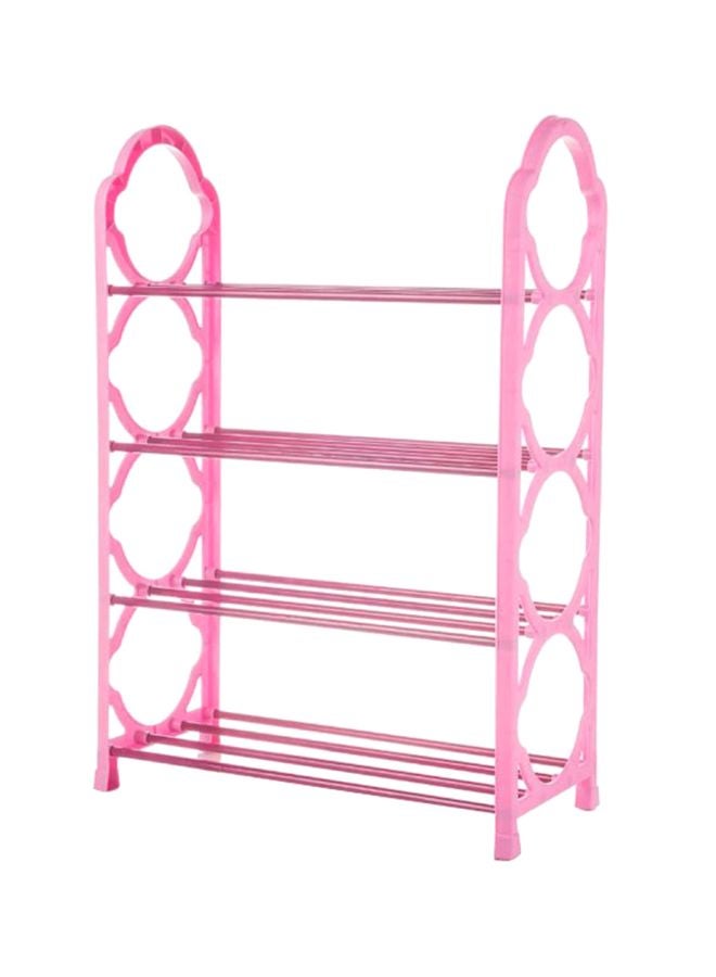 Sharpdo 4-Layer Simple Shoe Rack Pink 75x3x23cm - Image 3