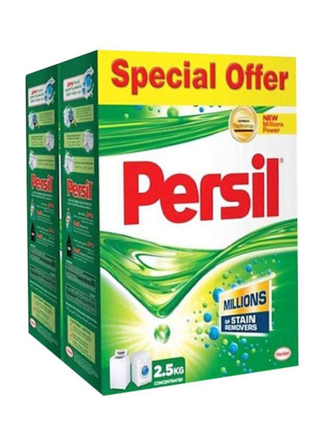 Persil Pack Of 2 Laundry Detergent Powder Clear 2.5x2kg 