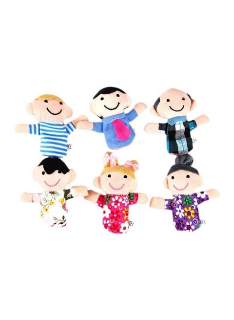 6-Piece Family Finger Plush Puppet Set 7cm