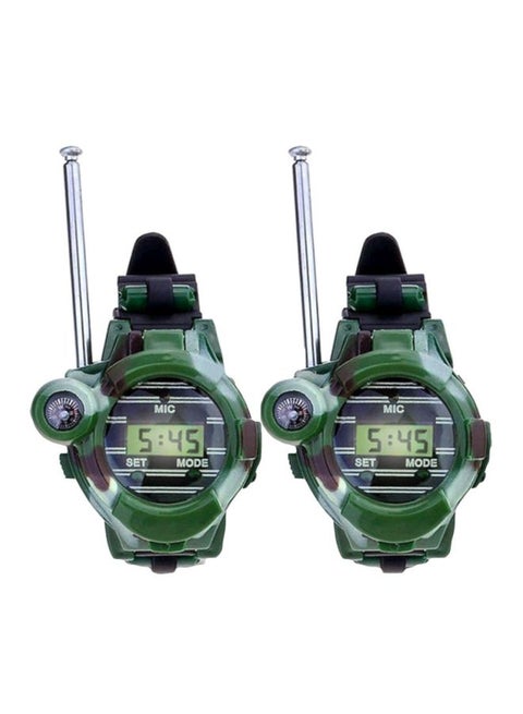 2-Piece Walkie Talkie Camouflage Watch Interphone Toy 8x7cm