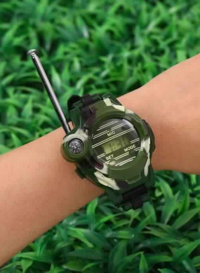 2-Piece Walkie Talkie Camouflage Watch Interphone Toy 8x7cm