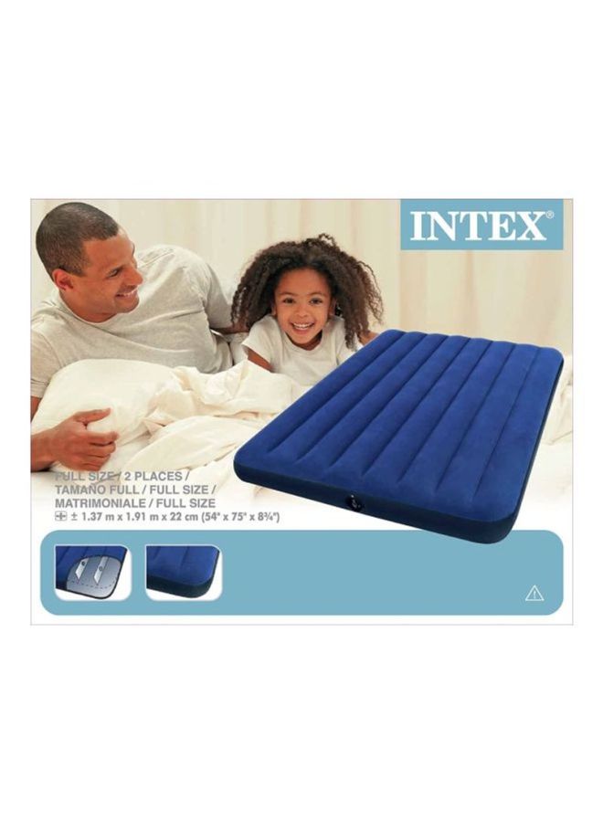 Classic Downy Air Bed PVC Blue/Black/White 191x22x137cm