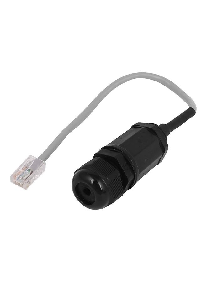 Ethernet LAN RJ45 Waterproof Connector Black - Image 1