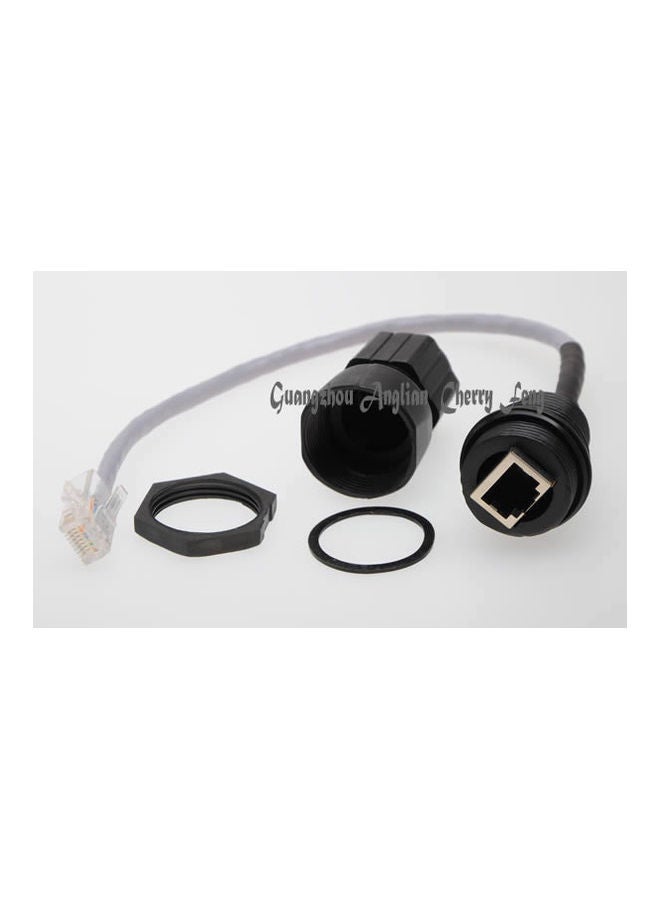 Ethernet LAN RJ45 Waterproof Connector Black - Image 5