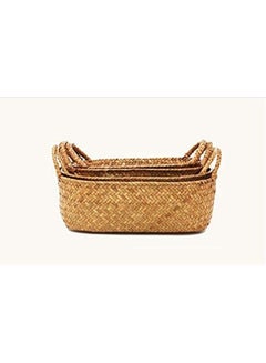 Generic Wicker Straw Woven Basket Brown 26x16x10cm  - Image 1