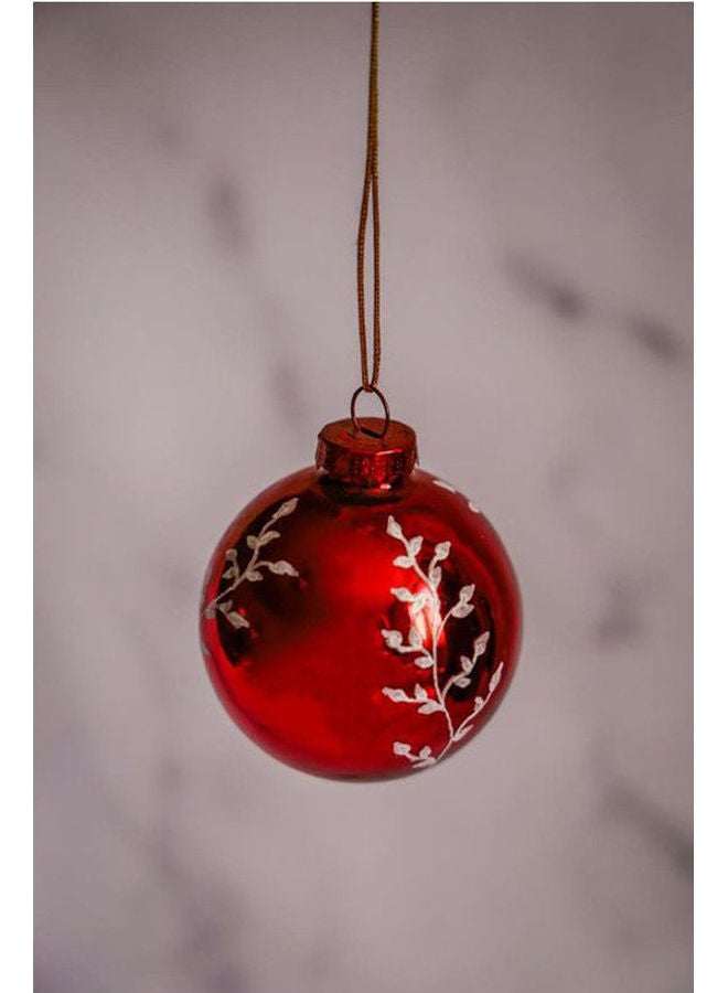 Christmas ball, red glass, small drawing box of 6 Red