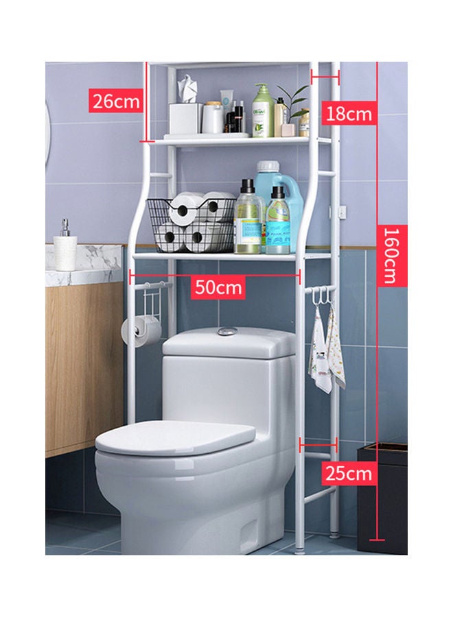 Generic 3 Shelf Towel Storage Rack Organizer Over The Toilet Bathroom Space Saver White 50 X 25 X 160cm  - Image 1