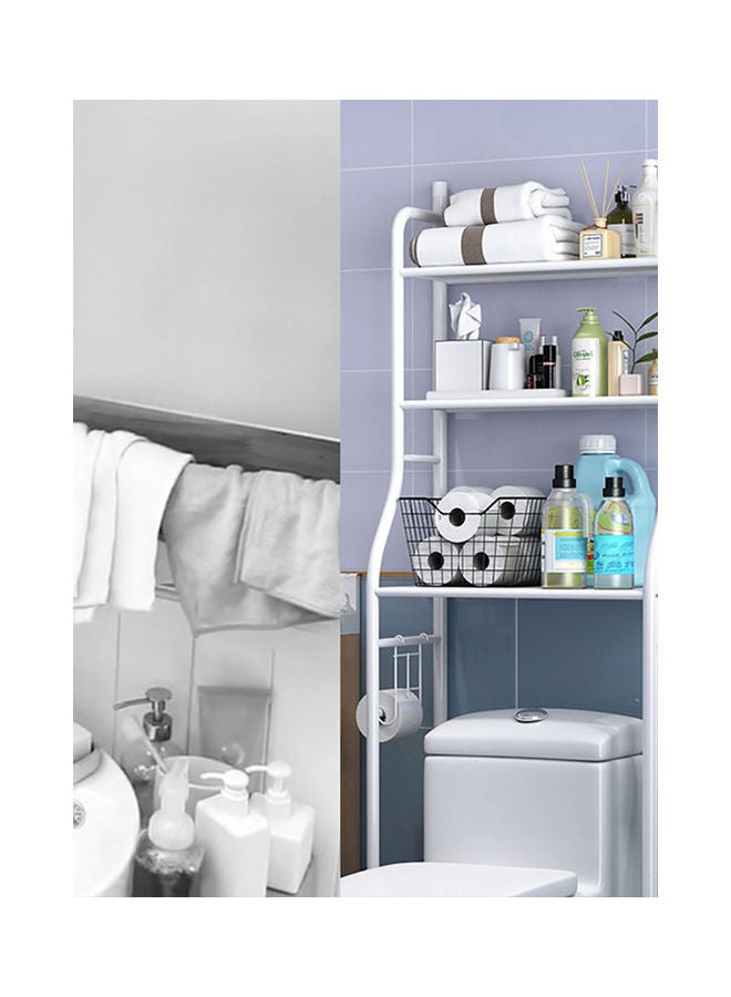Generic 3 Shelf Towel Storage Rack Organizer Over The Toilet Bathroom Space Saver White 50 X 25 X 160cm  - Image 2