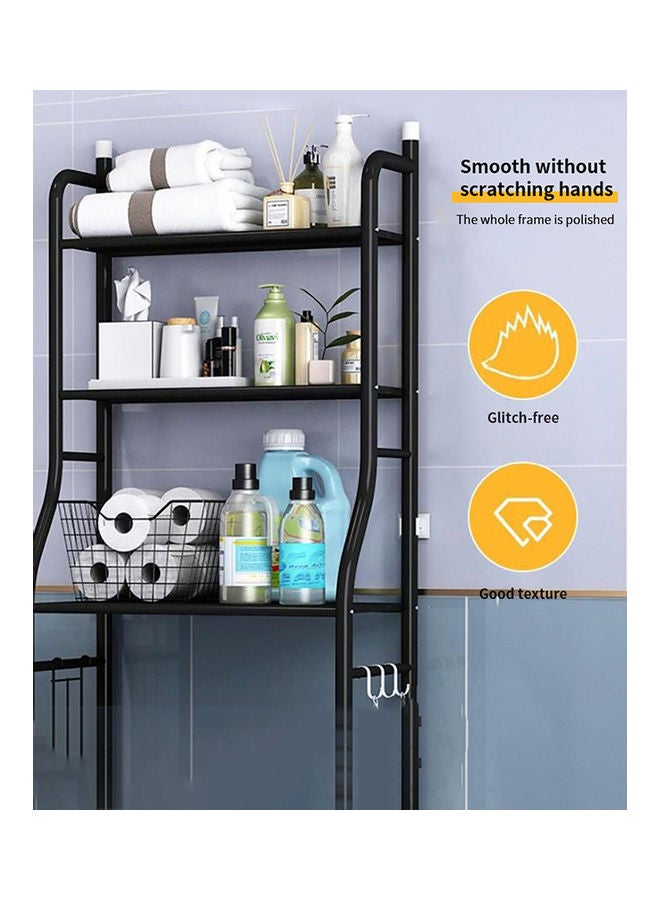 3 Shelf Towel Storage Rack Organizer Over The Toilet Bathroom Space Saver black 50 X 25 X 160cm