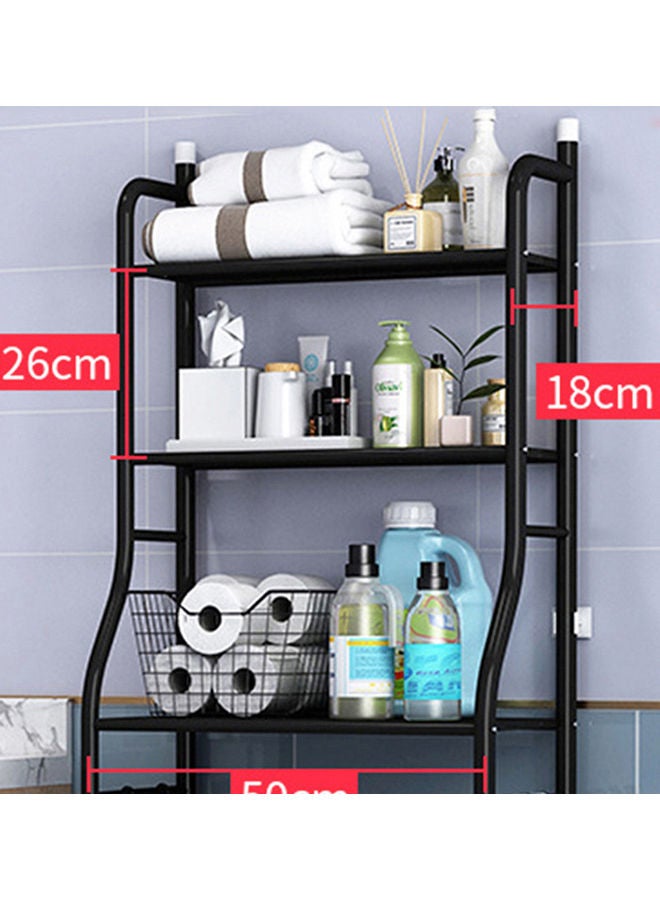 3 Shelf Towel Storage Rack Organizer Over The Toilet Bathroom Space Saver black 50 X 25 X 160cm