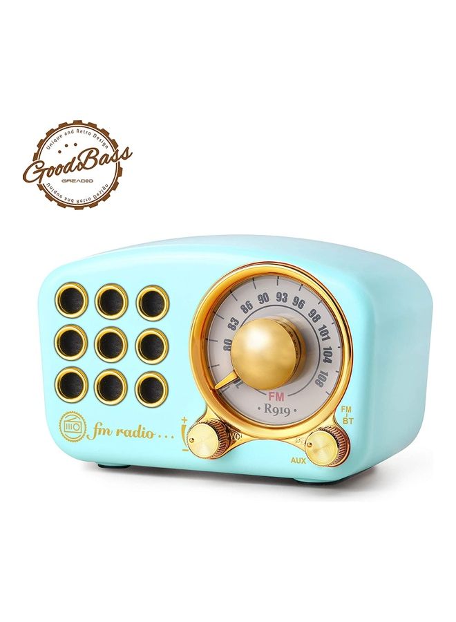 Greadio - Vintage FM Radio Retro Speaker Blue - Image 1