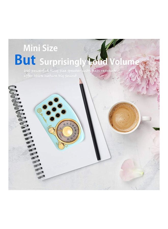 Greadio - Vintage FM Radio Retro Speaker Blue - Image 1