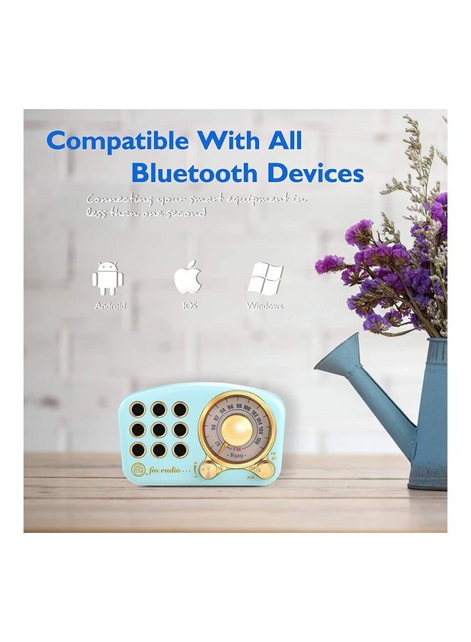 Greadio - Vintage FM Radio Retro Speaker Blue - Image 1