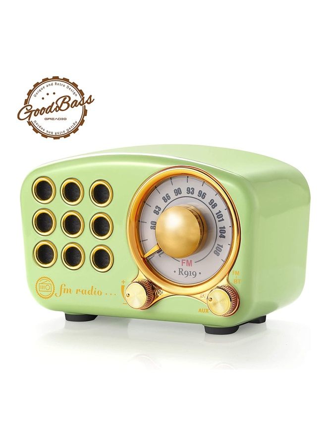 جراديو مكبر صوت كلاسيكي مزود براديو FM أخضر - Image 1