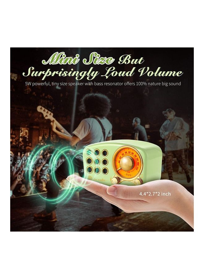 جراديو مكبر صوت كلاسيكي مزود براديو FM أخضر - Image 2