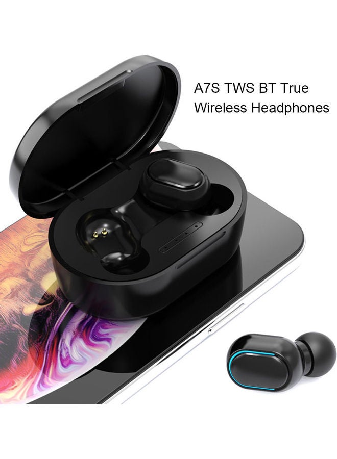 A7S TWS In-Ear Earbuds With Charging Case Black