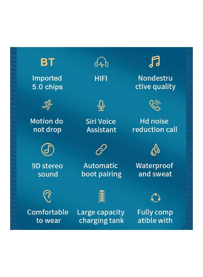 BQC Bluetooth In-Ear Earbuds With Charging Case Black - Image 4