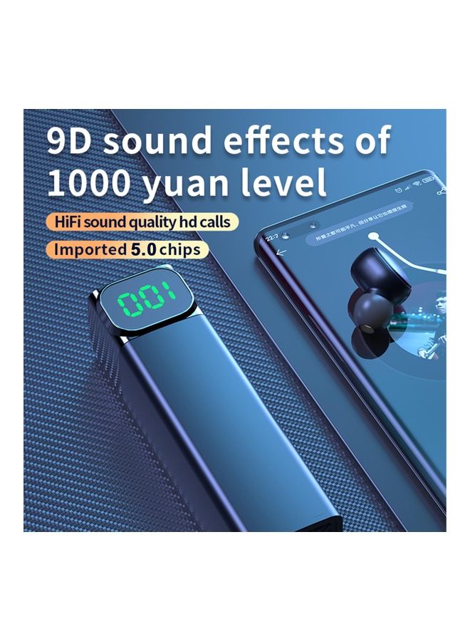 BQC Bluetooth In-Ear Earbuds With Charging Case Black - Image 5