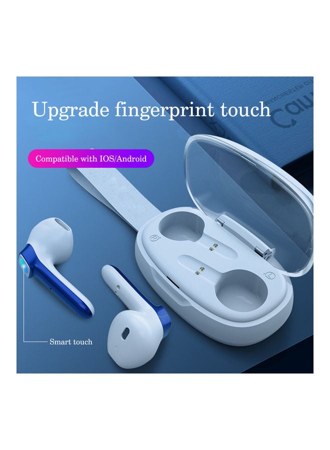 B60 TWS Bluetooth In-Ear Earbuds With Charging Case White/Blue