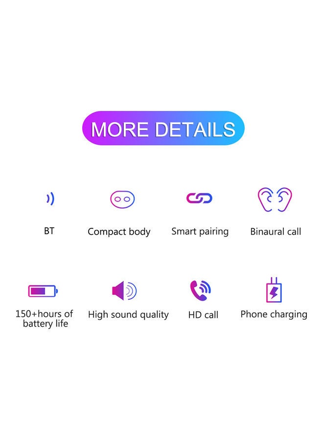 G10 Pro Bluetooth In-Ear Earphones With Charging Case White  - Image 3