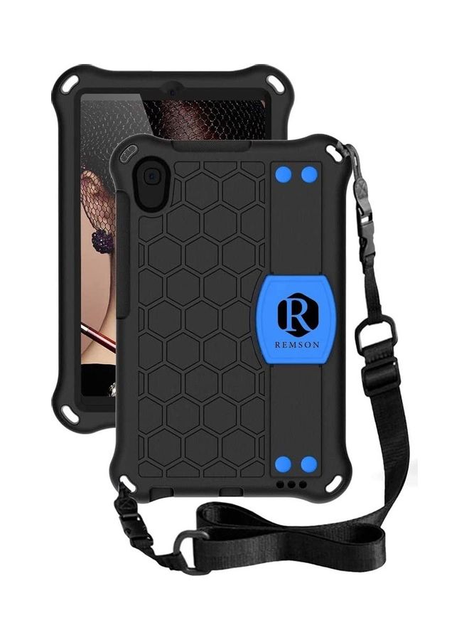 Remson Silicone Stand Smart Case Cover With Shoulder Strap For Huawei Matepad T8 Black - Image 1