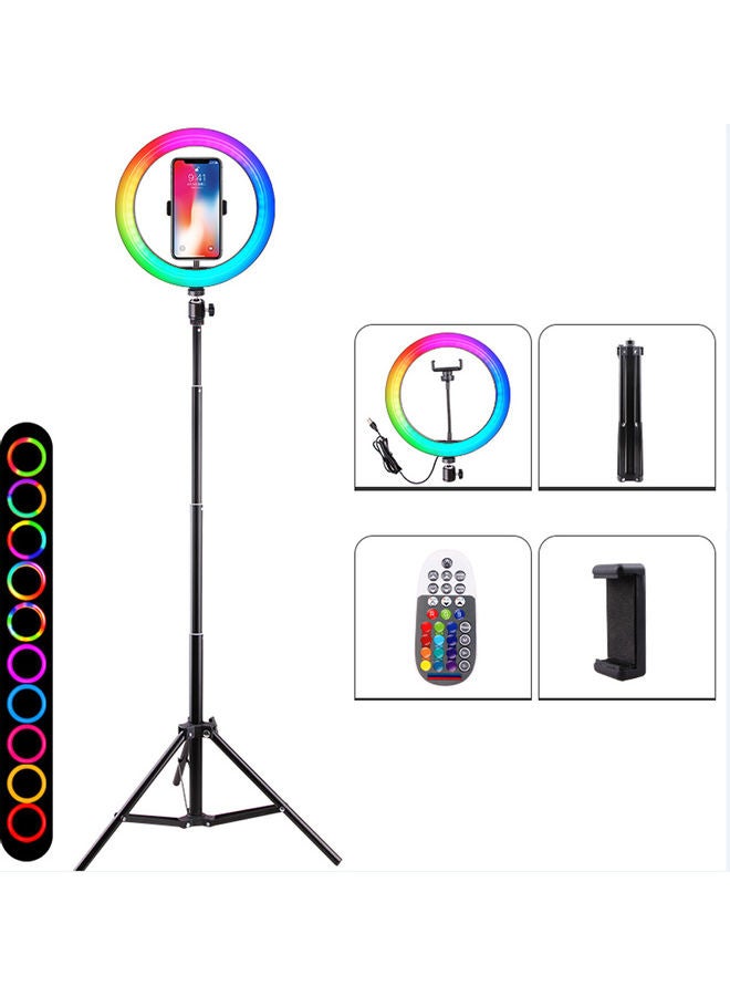 Dimmable RGB Fill Light With Tripod Black/Blue/Yellow - Image 1