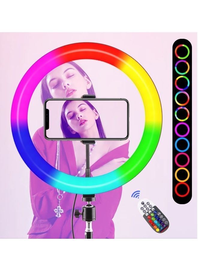 Dimmable RGB Fill Light With Tripod Black/Blue/Yellow - Image 2