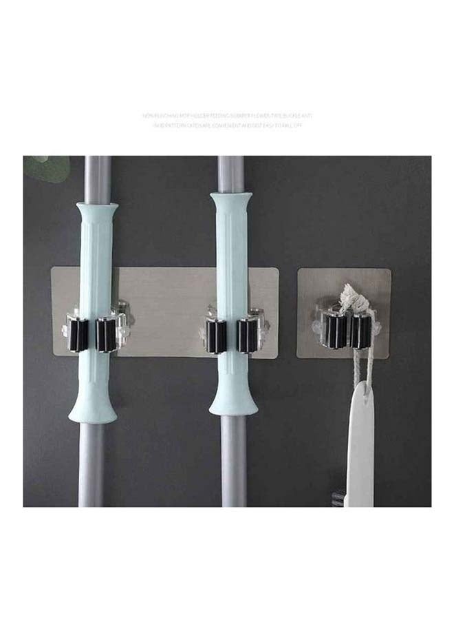 3 Pieces Wall Mounted Clip Mop Organizer Black 20x8x4.5cm - v1613890487/N44605383A_2