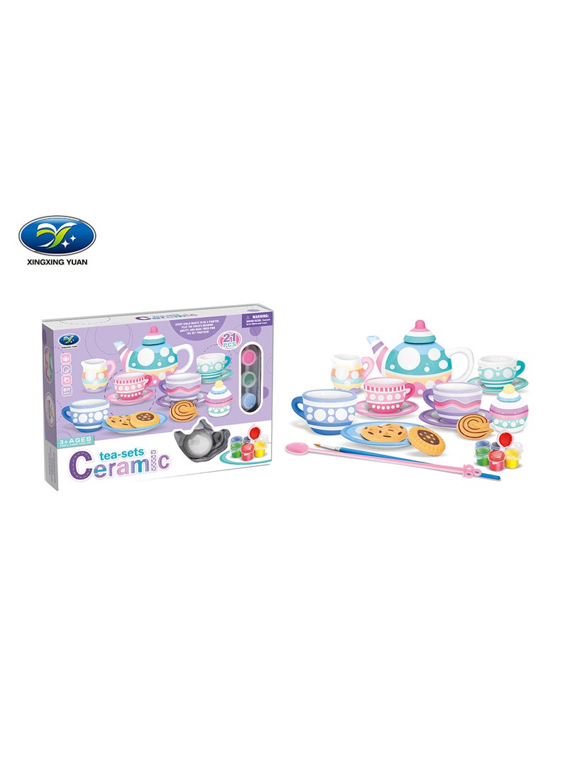 XINGXING YUAN DIY Painting Ceramic Tea Set - Image 2