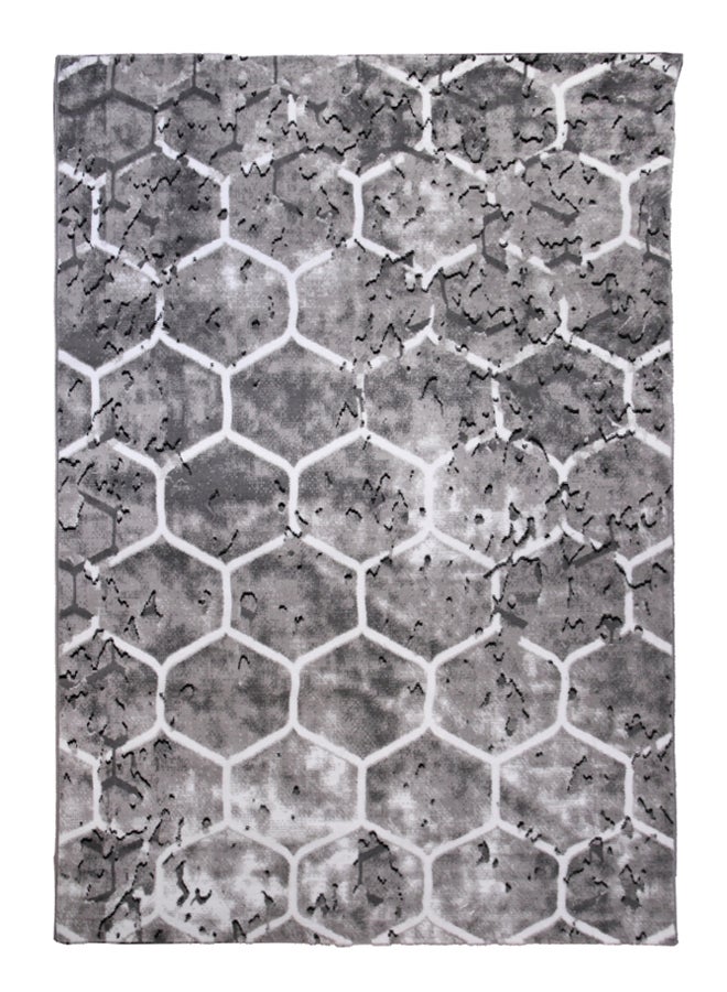 ميرينوس سجادة من تشكيلة حنان بطبعة معاصرة من نسيج مختلط رمادي / أبيض / أسود - Image 1