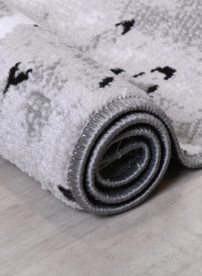 ميرينوس سجادة من تشكيلة حنان بطبعة معاصرة من نسيج مختلط رمادي / أبيض / أسود - Image 3