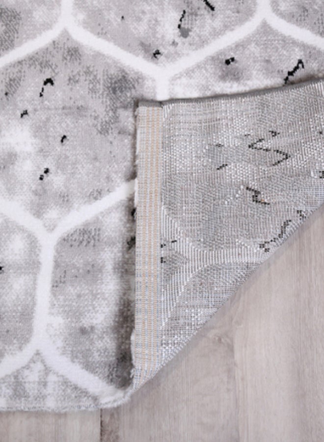 ميرينوس سجادة من تشكيلة حنان بطبعة معاصرة من نسيج مختلط رمادي / أبيض / أسود - Image 4