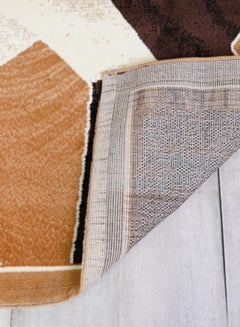 MERINOS Hanan Collection Contemporary Printed Carpet Combination Beige/Dark Brown/White  - Image 4
