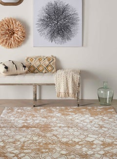 MERINOS Hanan Collection Contemporary Printed Carpet Combination Beige/White  - Image 2
