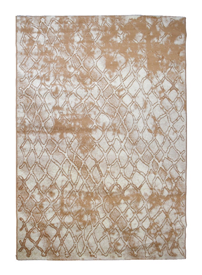 ميرينوس سجادة من تشكيلة حنان بطبعة معاصرة من نسيج مختلط أبيض/بيج - Image 1