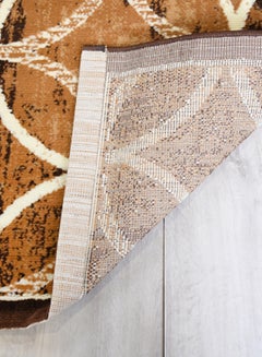 MERINOS Hanan Collection Modern Contemporary Carpet Combination Chocolate Brown/White  - Image 4