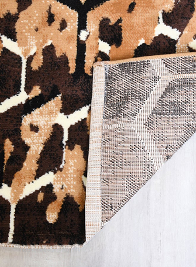ميرينوس سجادة من تشكيلة حنان بطبعة معاصرة من نسيج مختلط بني/أبيض/أسود - Image 4