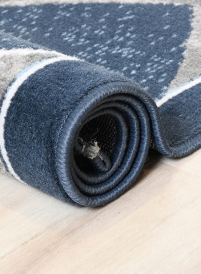 ميرينوس سجادة من تشكيلة حنان بطبعة معاصرة من نسيج مختلط أزرق داكن/ رمادي/ أبيض - Image 3