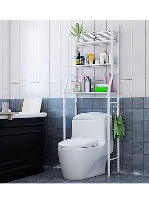 3-Tier Bathroom Organizer White 158x50x26cm