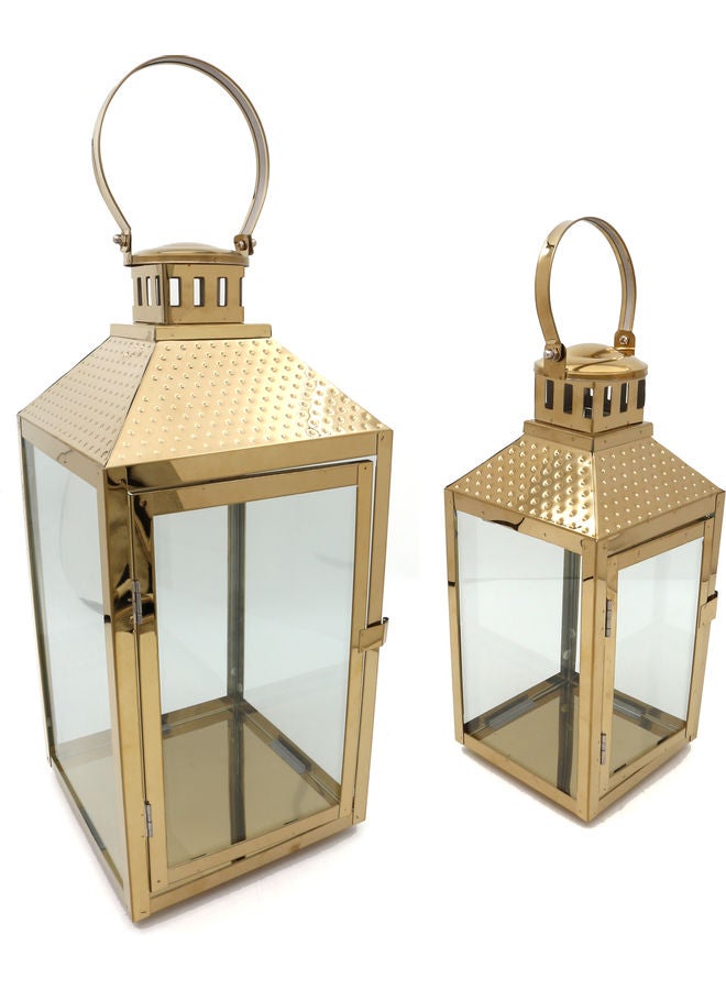 دانيا - طقم فوانيس رمضان من قطعتين ذهب / شفاف - Image 1