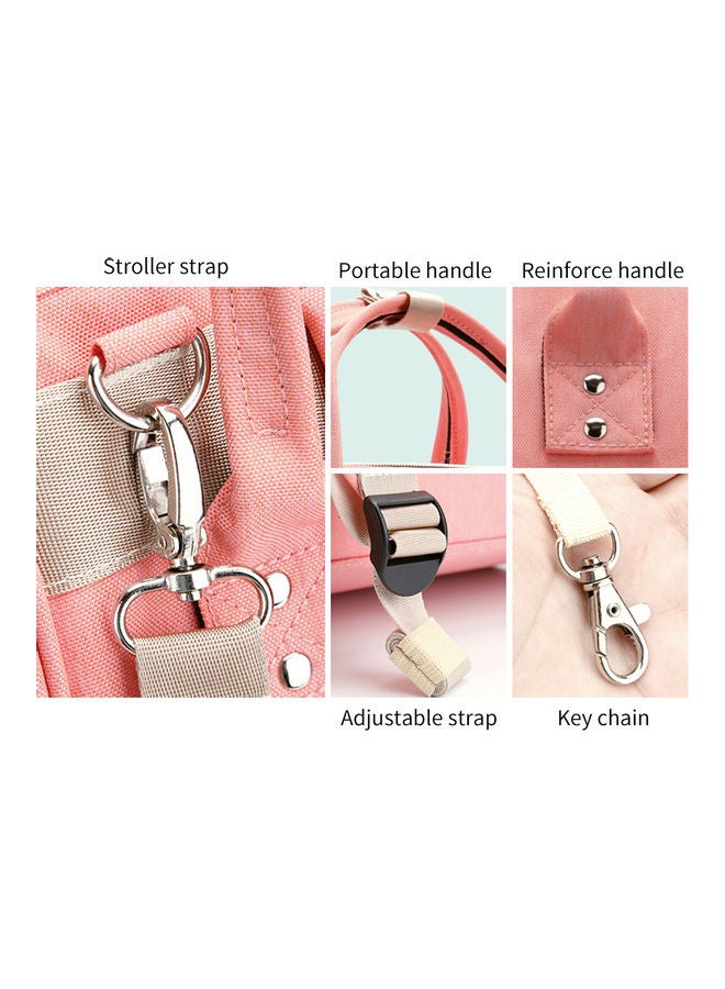 Multi-Function Waterproof Travel Diaper Bag Pink/Beige  - Image 3