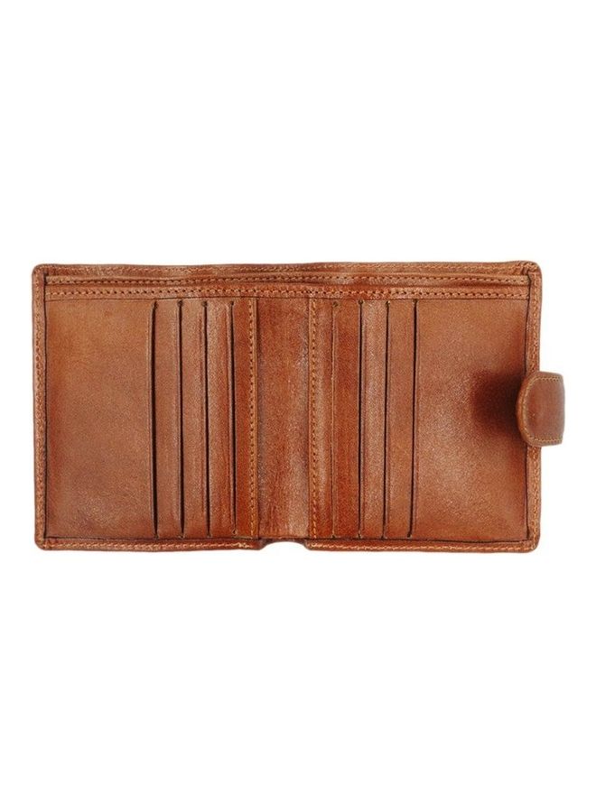 Alfa Leather Co. - Bifold Wallet With Button Clasp Brown - Image 1